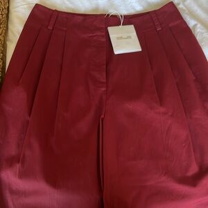 DVF Chic Maroon Pleated Pants